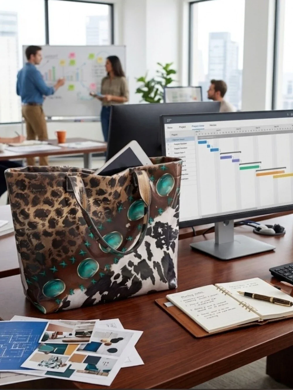 Women Country Cowgirl PVC Daily Commute Tote Hand Bag
